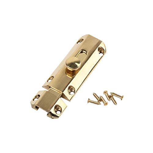 Liyafy 3" Pure Brass Slide Barrel Door Bolt Heavy Duty Gate Security Lock Latch Gold - Image 1