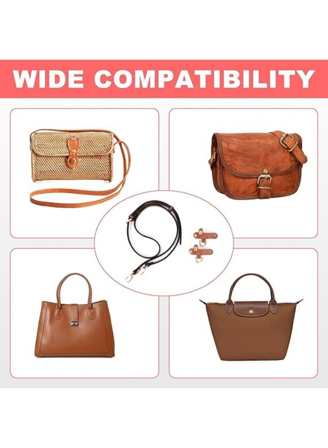 Fashion Strap, Punch-Free, Adjustable Buckle Design for Longchamp Mini, Handbag Strap, Brown Leather - Image 5