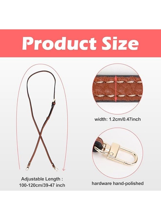 Fashion Strap, Punch-Free, Adjustable Buckle Design for Longchamp Mini, Handbag Strap, Brown Leather - Image 2