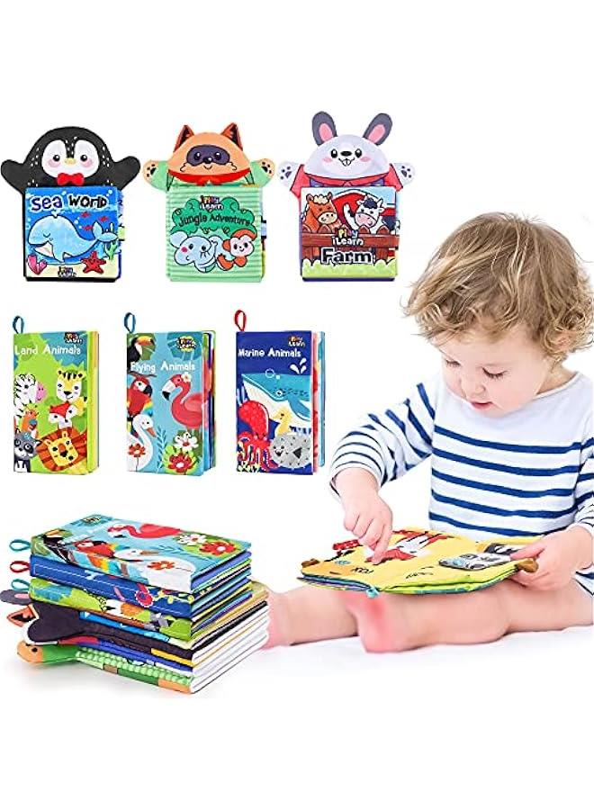 Arabest Soft Baby Books 1 Year Old, Babies Animal Cloth Book 6-12 Month, Infant Touch Feel Crinkle Book, Toddler Carseat Crib Bedtime Toy, Newborn Birthday Easter Gift 9 18M 2 3 Yr Kid Boy Girl - Image 1