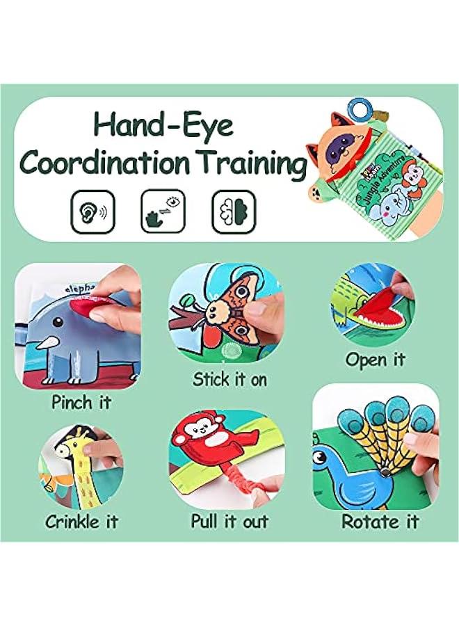 Arabest Soft Baby Books 1 Year Old, Babies Animal Cloth Book 6-12 Month, Infant Touch Feel Crinkle Book, Toddler Carseat Crib Bedtime Toy, Newborn Birthday Easter Gift 9 18M 2 3 Yr Kid Boy Girl - Image 3