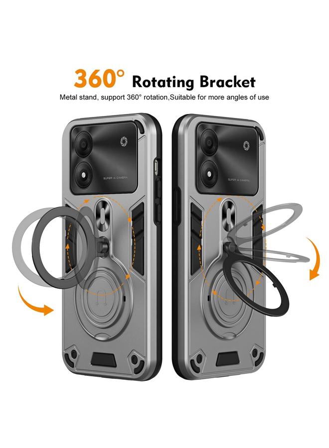 erorex Case For ZTE Blade A34 / A54 Metal Ring 360 Degree Rotating Holder PC Hybrid TPU Phone Case - Image 2
