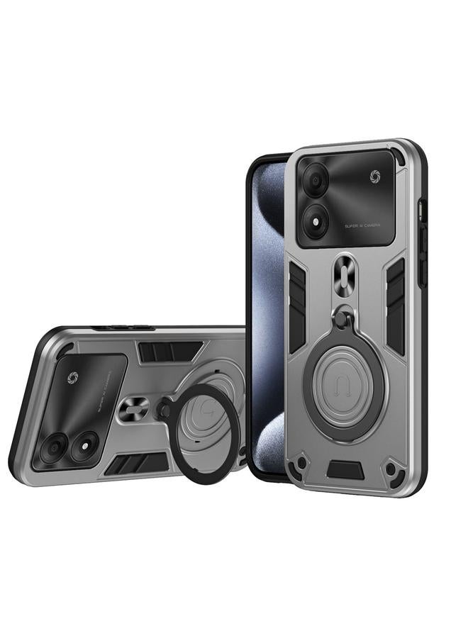 erorex Case For ZTE Blade A34 / A54 Metal Ring 360 Degree Rotating Holder PC Hybrid TPU Phone Case - Image 1