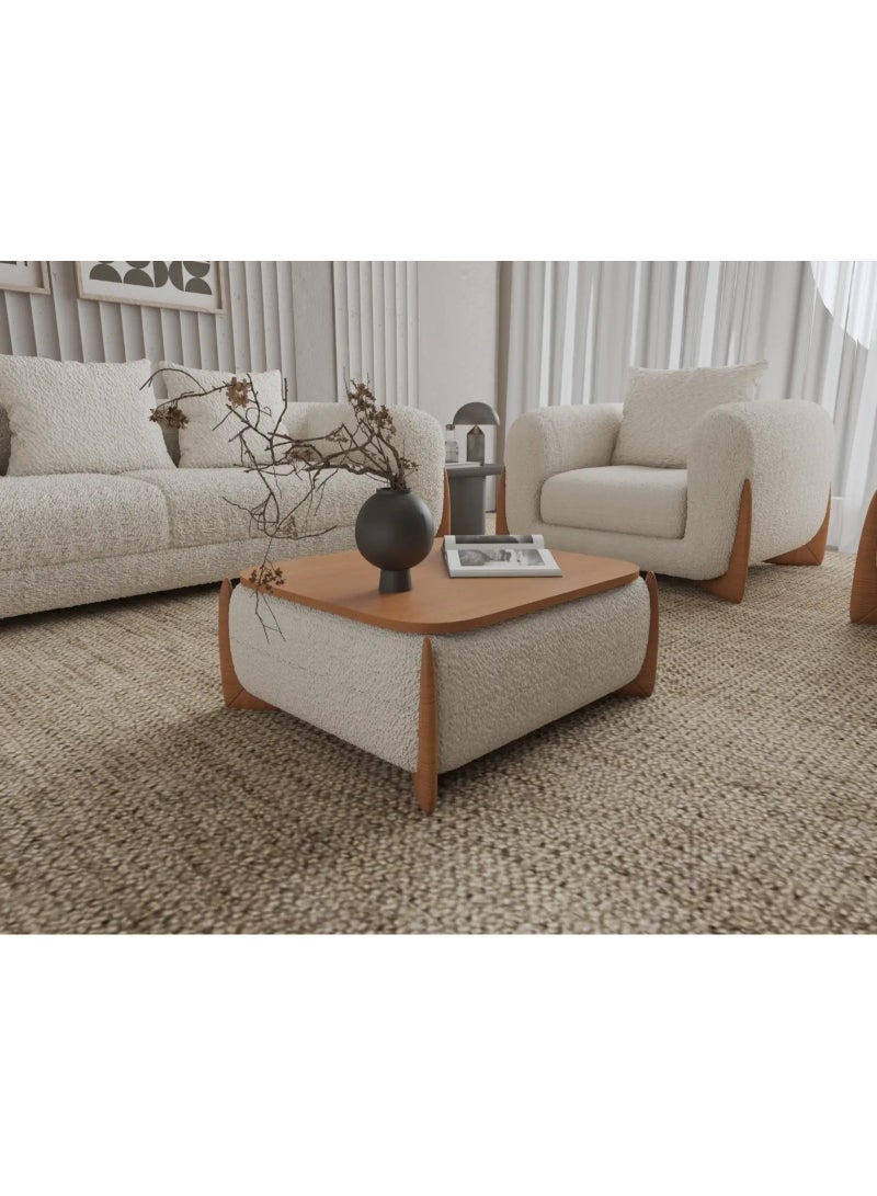 Beech wood table measuring 75 cm * 75 cm, height 45 cm - Image 2