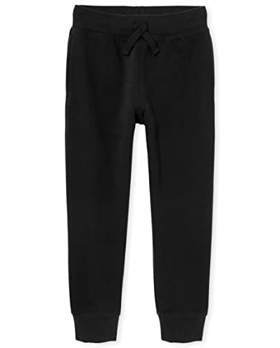 The Children's Place Boys Active Fleece Jogger Pants, Black Single, Large US - Image 4