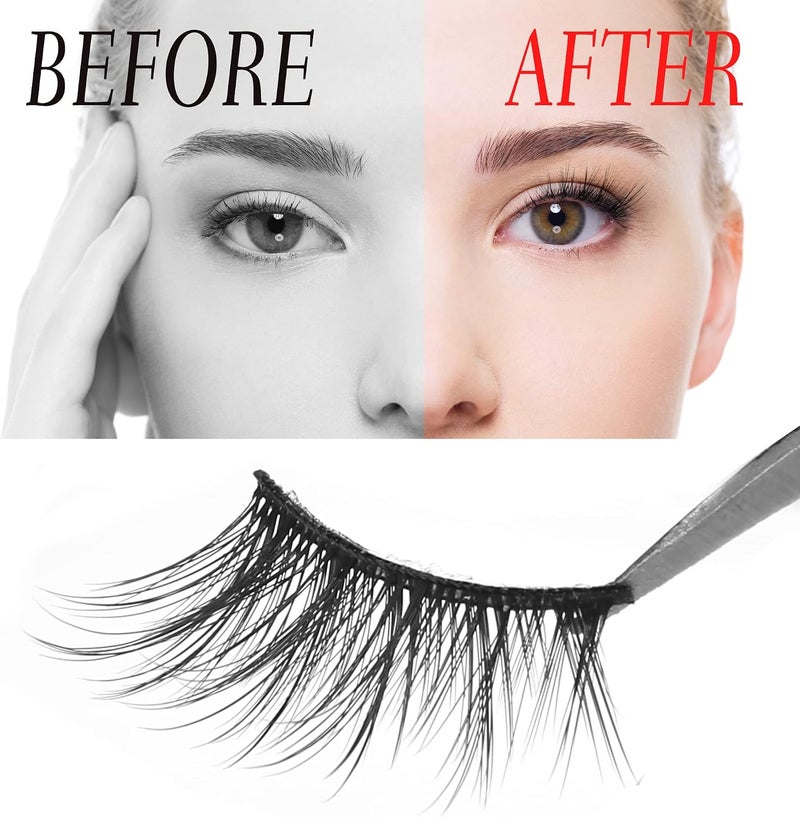 aupalada False Eyelashes Natural Look Wispy Cat Eye Lashes 3D Half Fluffy Lashes 5 Pairs Sets Pack - Image 5