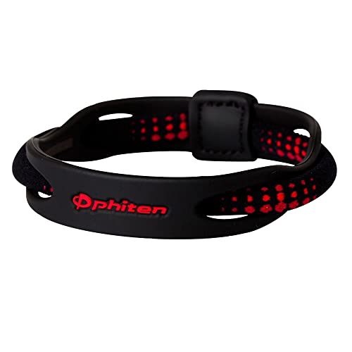 Phiten X50 Phiten Titanium Hybrid Bracelet, Black/Red, 5.75-Inch - Image 1