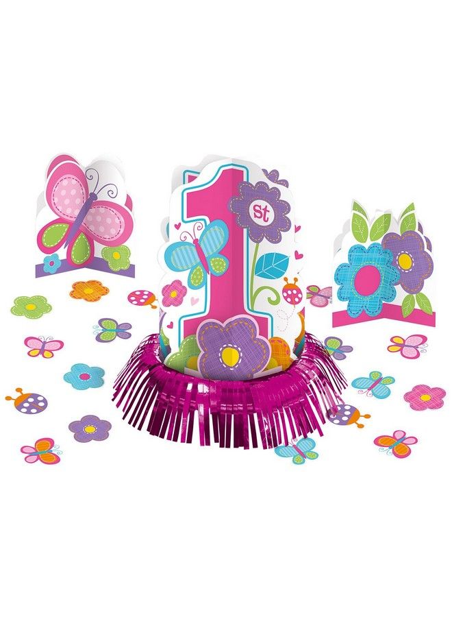 Amscan Party Supplies Sweet Birthday Girl 1St Birthday Table Decorating Kit Multicolor Assorted Sizes 23Ct - Image 1