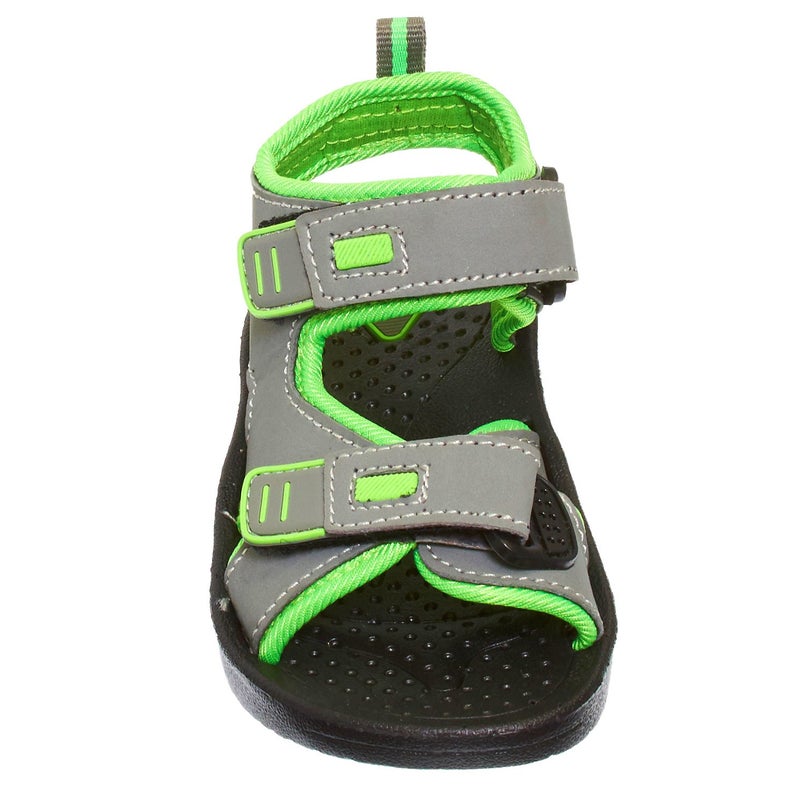 Skysole Boys Double Adjustable Strap Lightweight Sandals Grey/Lime 4/5 US Big Kid - Image 5