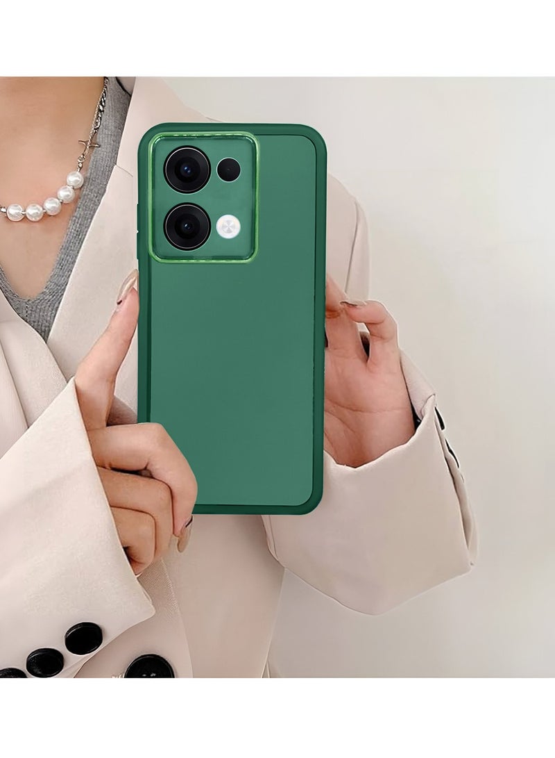 Wtech Oppo Reno13 5G 2024 Soft Transparent TPU Silicone Ultra Thin Phone Stylish Electroplated Camera Border Back Case Cover - Dark Green - Image 4
