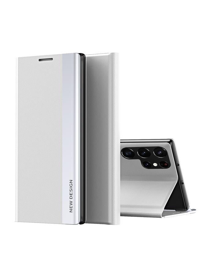 S-TOP Case For Samsung Galaxy S25 Ultra 5G Side Electroplated Adsorption Leather Phone Case - Image 1