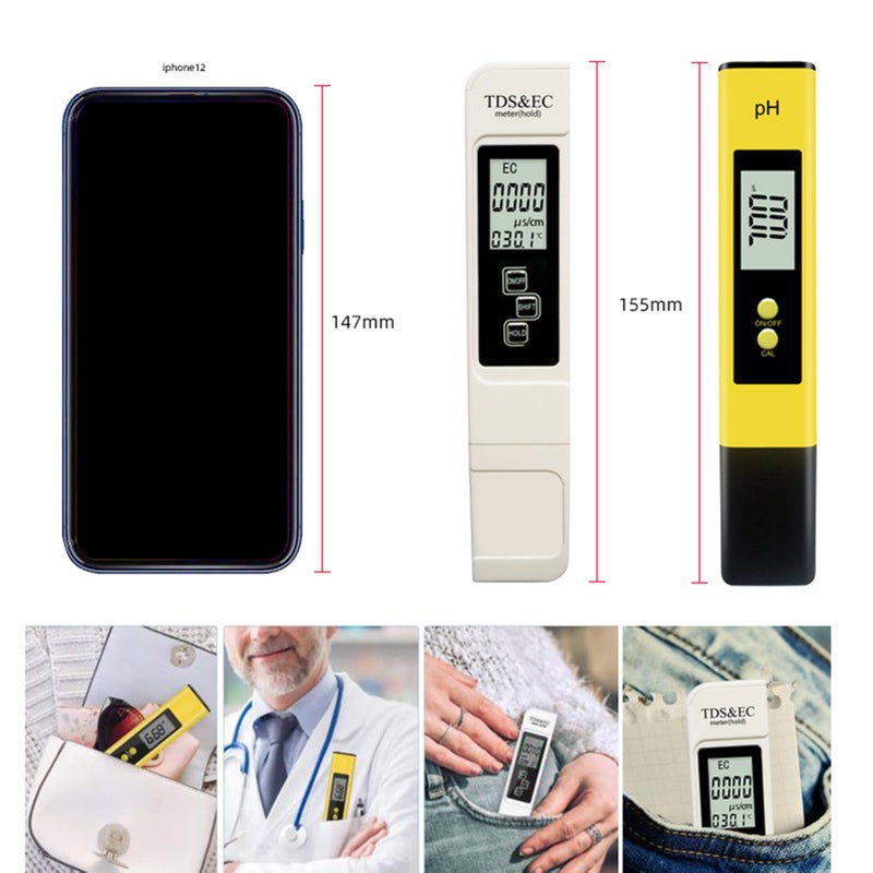 PH Acidometer Water Quality Detector PH Value Test Prod EC&TDS Conductivity Water Quality Testing Pen - Image 3