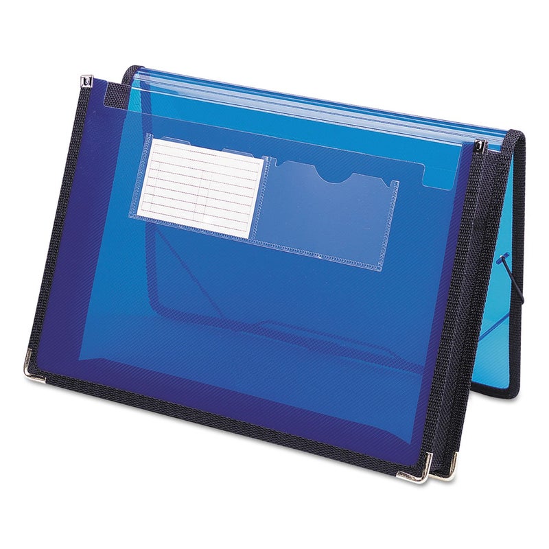 Smead Poly File Wallet with Closure, 2-1/4" Expansion, Flap and Cord Closure, Translucent, Letter Size, Blue (71953) - Image 2