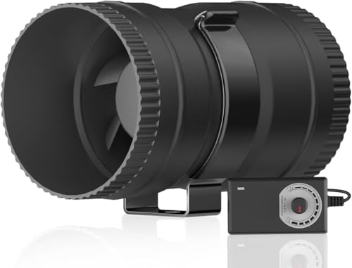 Hon&Guan 3 Inch Inline Blower Fan with Speed Controller 120 CFM with 20W Ultra-Low Power and Low Noise - Image 1