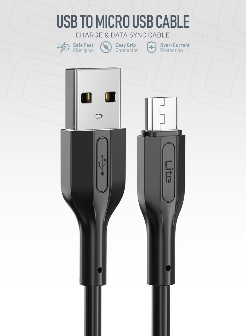 Moxedo كابل شحن سريع لنقل البيانات USB إلى Micro USB من موكسييدو لايت بطول 3م متوافق مع سامسونج جالاكسي S7 S6 إيدج J7 S5، نوت 5 4، LG، HTC، سوني، إكس بوكس ون، PS4، كيندل، MP3، تابلت - Image 2