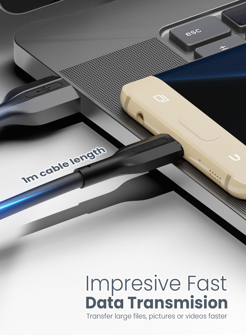 Moxedo كابل شحن سريع لنقل البيانات USB إلى Micro USB من موكسييدو لايت بطول 3م متوافق مع سامسونج جالاكسي S7 S6 إيدج J7 S5، نوت 5 4، LG، HTC، سوني، إكس بوكس ون، PS4، كيندل، MP3، تابلت - Image 4