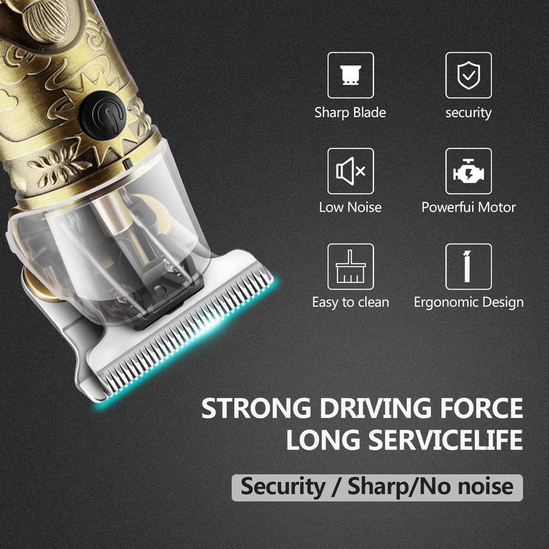 FLETIX Body Hair Trimmer Zero Gapped TBlade Close Cutting Heavy Quality Hair Clippers for Men Rechargeable Cordless Trimmers for Haircut Beard Set Shaver Barber Trimmer 4 Combs Gold - Image 4