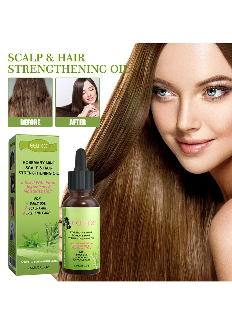 إيلهو زيت تقوية فروة الرأس ونمو الشعر بنكهة الروزماري والنعناع، للعناية بالشعر، 2 عبوة. - Image 2