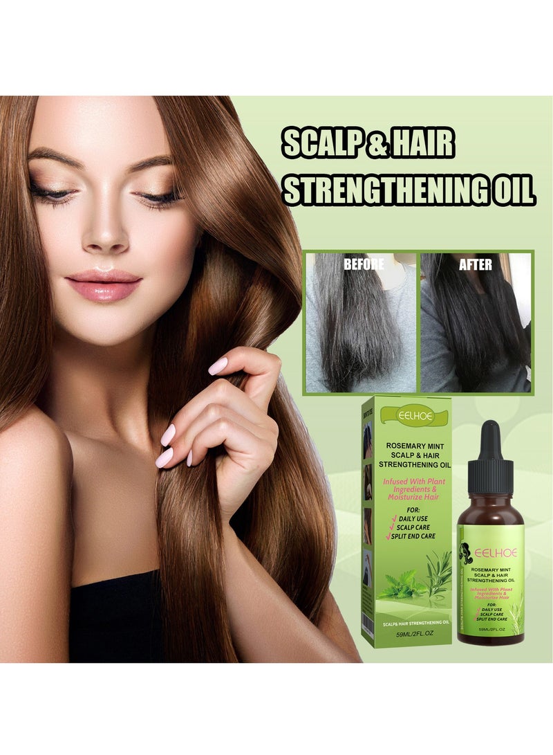 إيلهو زيت تقوية فروة الرأس ونمو الشعر بنكهة الروزماري والنعناع، للعناية بالشعر، 2 عبوة. - Image 4