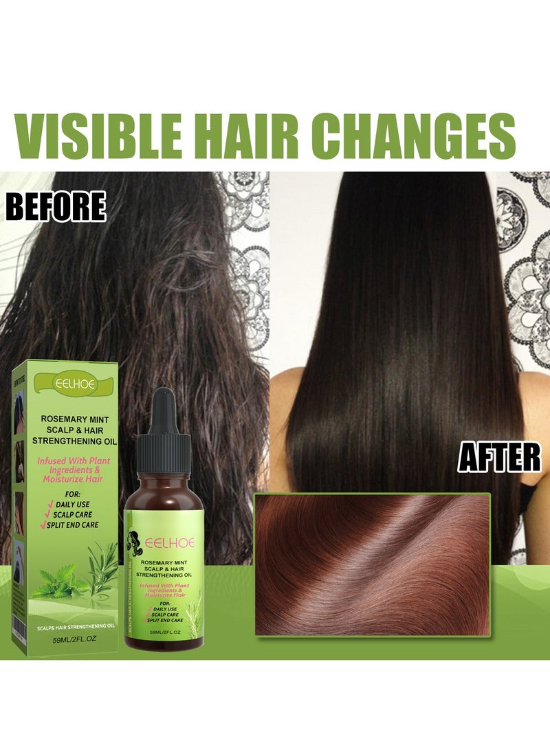 إيلهو زيت تقوية فروة الرأس ونمو الشعر بنكهة الروزماري والنعناع، للعناية بالشعر، 2 عبوة. - Image 5