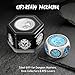DNDND Unique Hexagonal Spinner Metal Dice 8in1 DND Dice with Dual D20 Monster Themed Dice Set for DND Dungeons and Dragons Dungeon Masters with Collectible Gift Tin Silver with Blue - Image 4