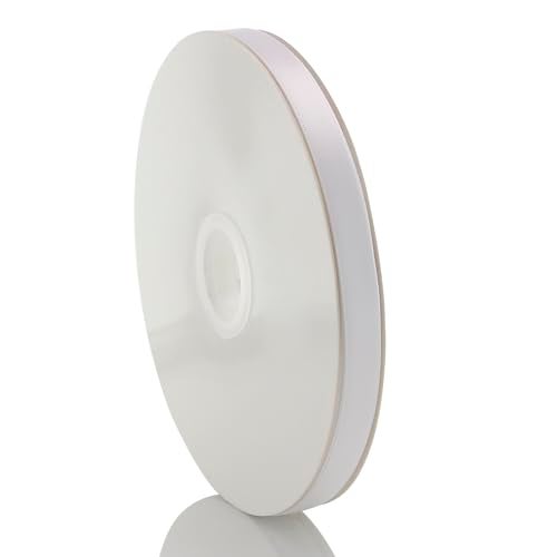 QingHan Double Faced White Satin Ribbon: 3/8 Inch 100 Yards Roll - Image 3