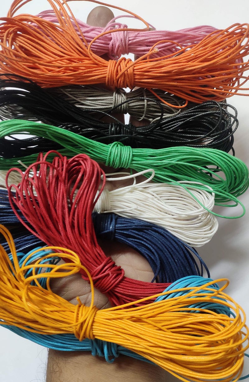 OMX 10 Rolls 1mm 10Mtr Each Colour (10 Colour Mix) - 100 Mtr. Waxed Cord Wire for Jewellery BrSPACElets, Anklet, Beading - Image 5