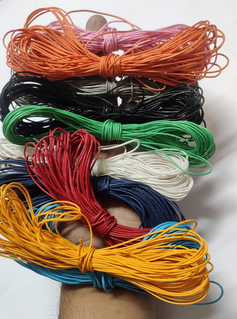 OMX 10 Rolls 1mm 10Mtr Each Colour (10 Colour Mix) - 100 Mtr. Waxed Cord Wire for Jewellery BrSPACElets, Anklet, Beading - Image 4