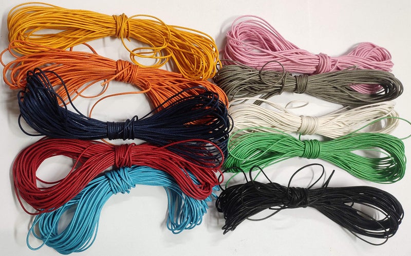 OMX 10 Rolls 1mm 10Mtr Each Colour (10 Colour Mix) - 100 Mtr. Waxed Cord Wire for Jewellery BrSPACElets, Anklet, Beading - Image 2