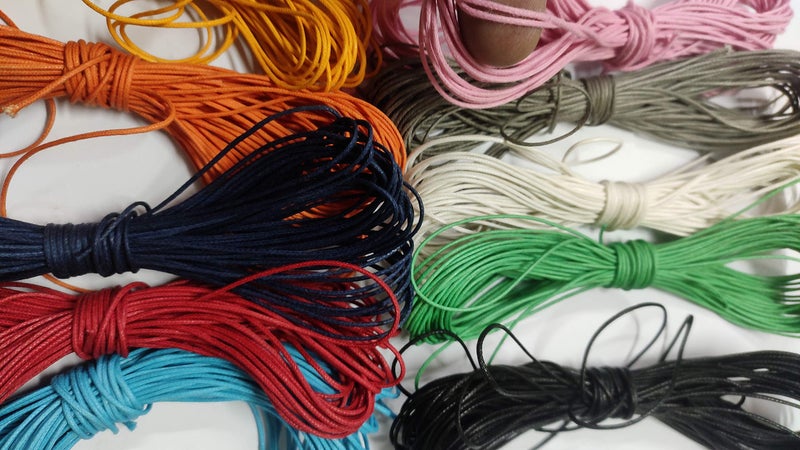 OMX 10 Rolls 1mm 10Mtr Each Colour (10 Colour Mix) - 100 Mtr. Waxed Cord Wire for Jewellery BrSPACElets, Anklet, Beading - Image 3