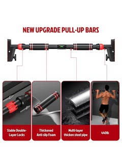 Eworld Sturdy Doorway Chin-up bar with Gloves & Children Hanging Rings, Featuring 2-way Safe Support, Locking Adjustable Width and No-Screw Wall Mount, All-in-One Gym System for Total Upper Body Workout  - Image 4