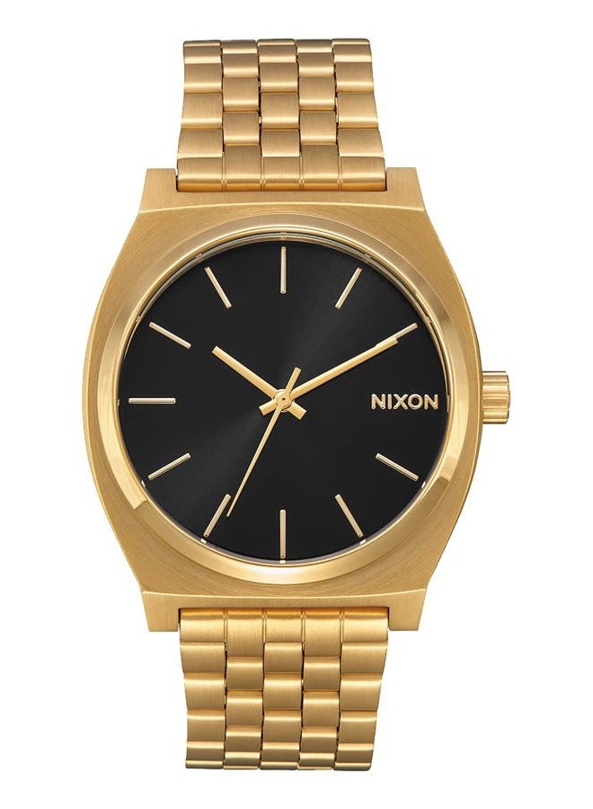 NIXON ساعة نيكسون تايم تيلر A045. ساعة مقاومة للماء حتى 100م (وجه ساعة من الفولاذ المقاوم للصدأ 37مم)، ذهبية/سوداء شمسية، مقاس واحد، تايم تيلر - Image 1