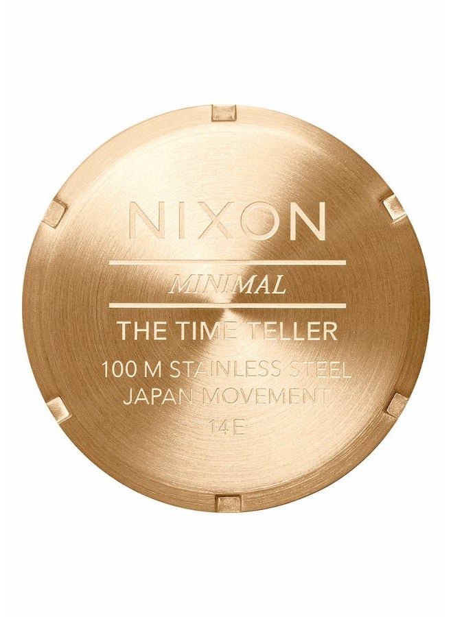 NIXON ساعة نيكسون تايم تيلر A045. ساعة مقاومة للماء حتى 100م (وجه ساعة من الفولاذ المقاوم للصدأ 37مم)، ذهبية/سوداء شمسية، مقاس واحد، تايم تيلر - Image 4