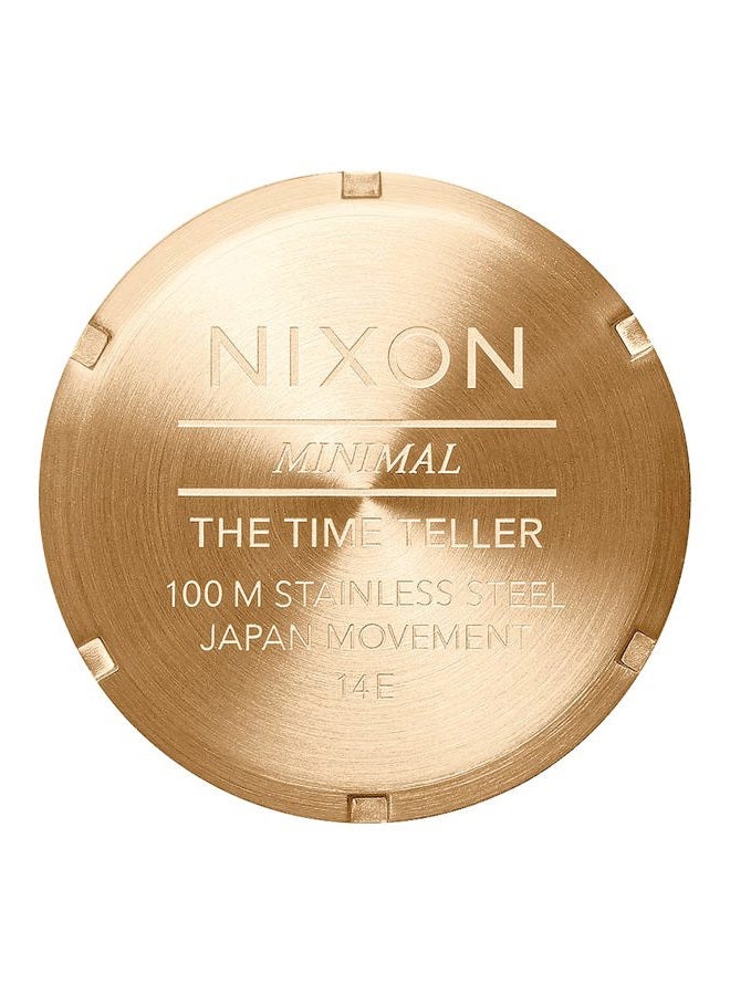 NIXON ساعة نيكسون تايم تيلر A045. ساعة مقاومة للماء حتى 100م (وجه ساعة من الفولاذ المقاوم للصدأ 37مم)، ذهبية/سوداء شمسية، مقاس واحد، تايم تيلر - Image 5
