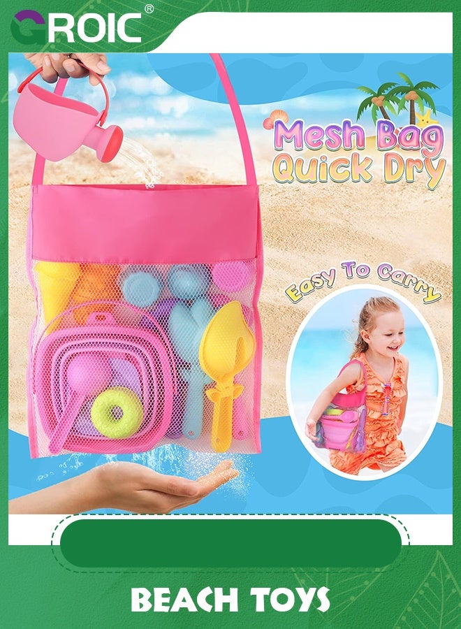 GROIC 17 Pcs Collapsible Beach Toys Sand for Toddlers 1-3, Toy Kids, Buckets Sandbox Toddler with Multi Mold Shovel - Image 5