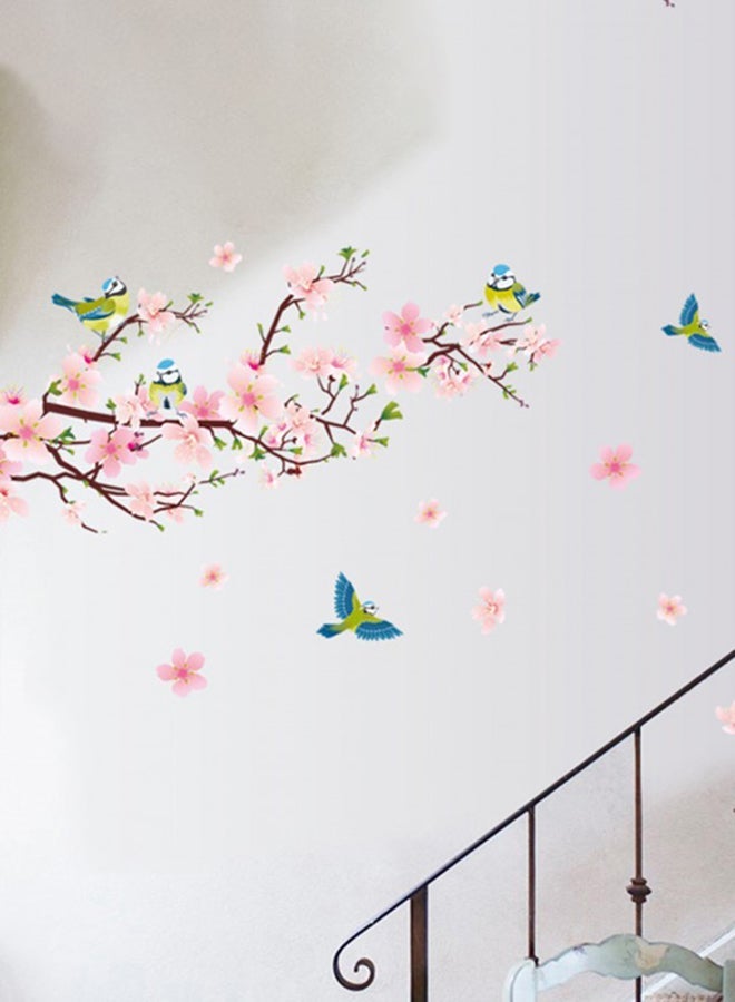 NIBEMINENT Flower Magpie Bird Wall Sticker Multicolour 70 x 50centimeter - Image 1