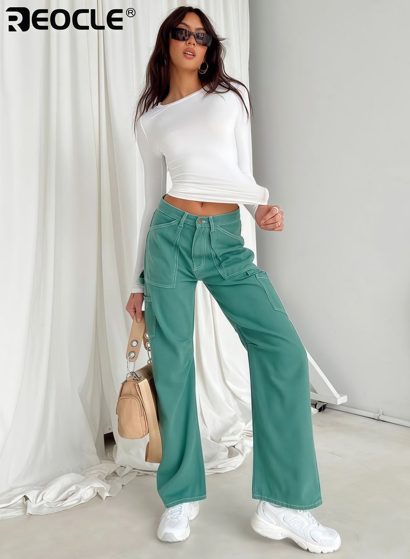 ريوكل تي شيرت أساسي بأكمام طويلة نسائية بتصميم Y2K وموضة خريفية ضرورية، بليزر قصير يناسب الخروج مع مظهر عصري - Image 4