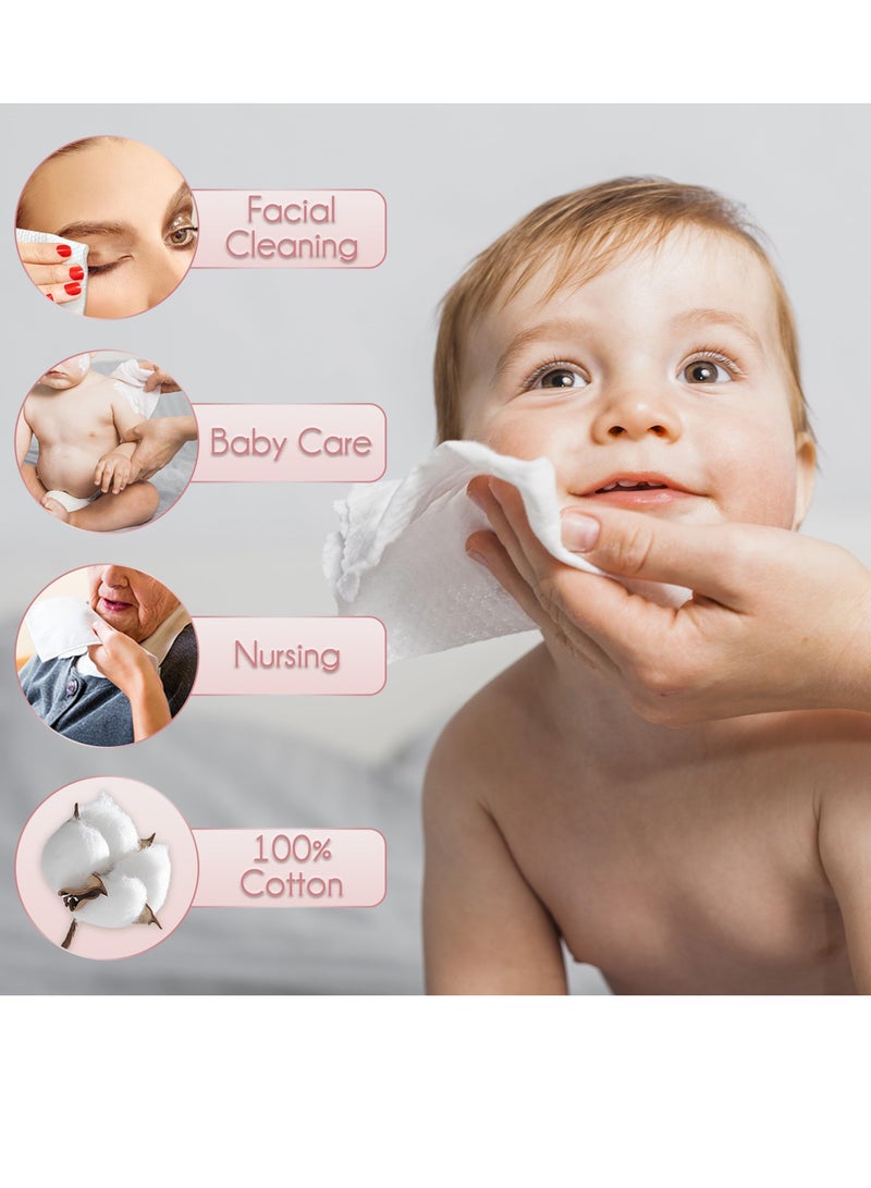 Disposable Face Towel Biodegradable Face Towel for Drying Face 50 Count Box Extra Thick Soft One Time Use Face Towels 10"×12" Large Clean Towels for Sensitive Skin 100% Cotton Baby Care - Image 2