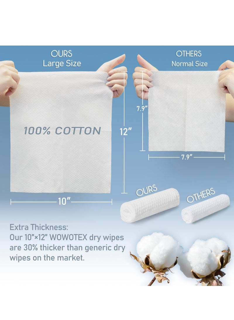 Disposable Face Towel Biodegradable Face Towel for Drying Face 50 Count Box Extra Thick Soft One Time Use Face Towels 10"×12" Large Clean Towels for Sensitive Skin 100% Cotton Baby Care - Image 5