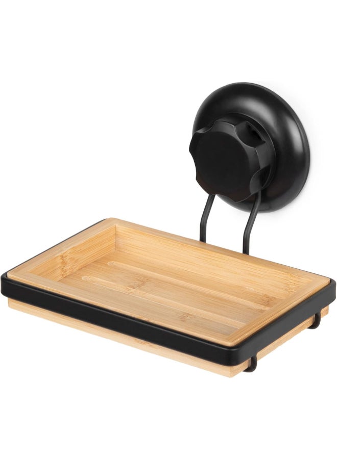 COMPACTOR Bestlock Suction Cup Wall Mount Soap Dish Brown and Black 10.5 x 14.6 x 12.6 cm RAN10215 - Image 1
