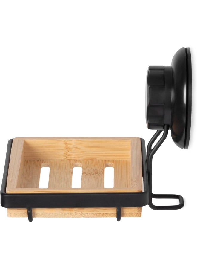 COMPACTOR Bestlock Suction Cup Wall Mount Soap Dish Brown and Black 10.5 x 14.6 x 12.6 cm RAN10215 - Image 2