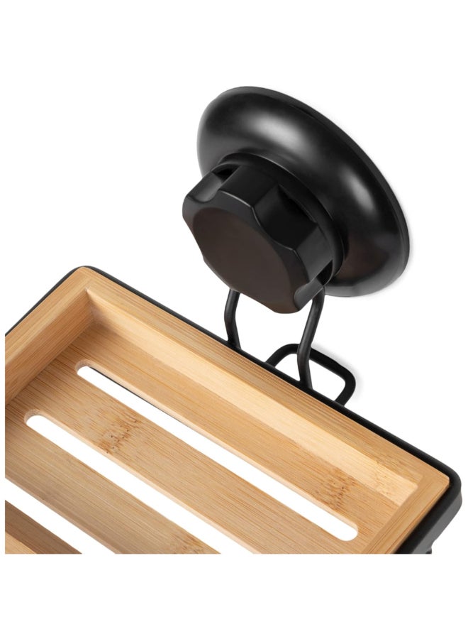 COMPACTOR Bestlock Suction Cup Wall Mount Soap Dish Brown and Black 10.5 x 14.6 x 12.6 cm RAN10215 - Image 5