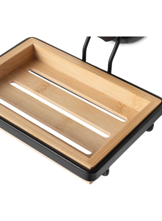 COMPACTOR Bestlock Suction Cup Wall Mount Soap Dish Brown and Black 10.5 x 14.6 x 12.6 cm RAN10215 - Image 3