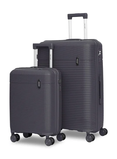PARAJOHN Parajohn Skyline Series Set of 2 Luggage| Small 10KG & Large 30KG Polypropylene 8 Wheel Trolley Hardsided Travel Suitcase - Grey