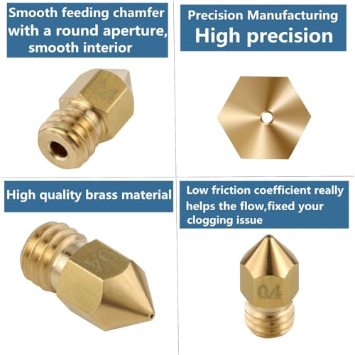 Serplex® 32PCS 3D Printer Nozzle MK8 Nozzle 3D Printer Extruder Nozzle High Temperature Pointed Wear Resistant Nozzle for Makerbot Creality CR-10 5 Different Size 0.2 mm, 0.4 mm, 0.5mm, 0.6 mm, 0.8 mm - Image 5