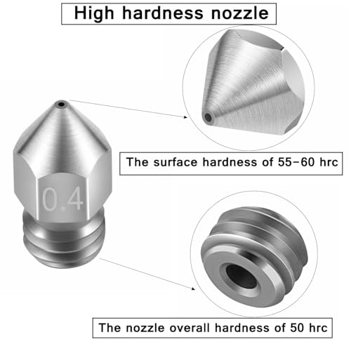 Serplex® 32PCS 3D Printer Nozzle MK8 Nozzle 3D Printer Extruder Nozzle High Temperature Pointed Wear Resistant Nozzle for Makerbot Creality CR-10 5 Different Size 0.2 mm, 0.4 mm, 0.5mm, 0.6 mm, 0.8 mm - Image 3