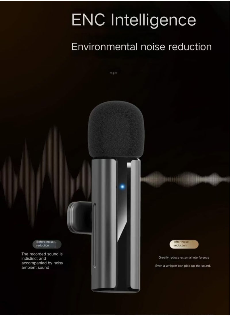 Generic Professional Wireless Lavalier Lapel Microphone for iPhone, iPad - Cordless Omnidirectional Condenser Recording Mic for Interview Video Podcast Vlog YouTube, Bluetooth, Black  - Image 4