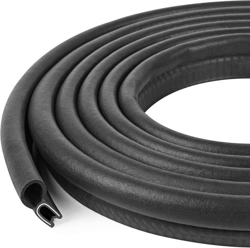 Kikerike Automotive Door Weather Stripping 10Ft Car Door Rubber Edge Trim Seal Strip Gasket with Top Bulb Easy to Install for Car Bus Camper Boat RV Truck Doors and Home Applications - Image 1