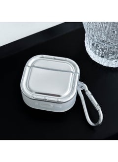 Suitable For AirPods 4 Earphone Protective Cover Simple Shell Tpu Soft Shell Apple Pro2 Pearl Pendant-Color:Square Electroplated Silver-Applicable Models:Airpods 1/2 Generation