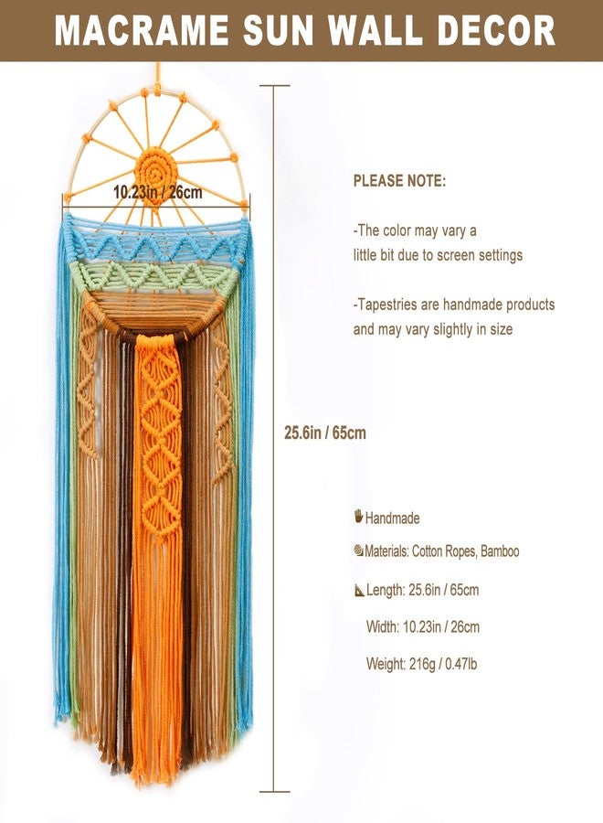 Artilady Sunset Wall Art Dream Catcher - Macrame Wall Hanging Large Dreamcatchers, Hand Woven Boho Tapestry Colorful Sun Wall Decor for Bedroom Nursery Living Room Nursery (Sunset) - Image 4